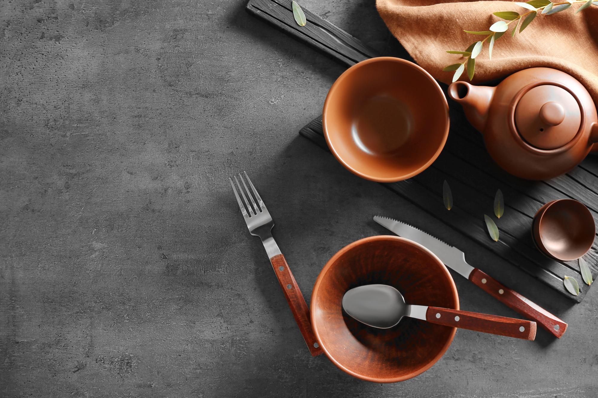 Workshop table with tasting plates