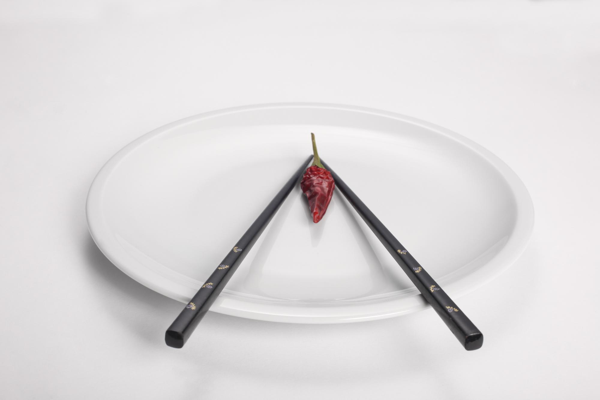 Plated tasting course on paper-like surface