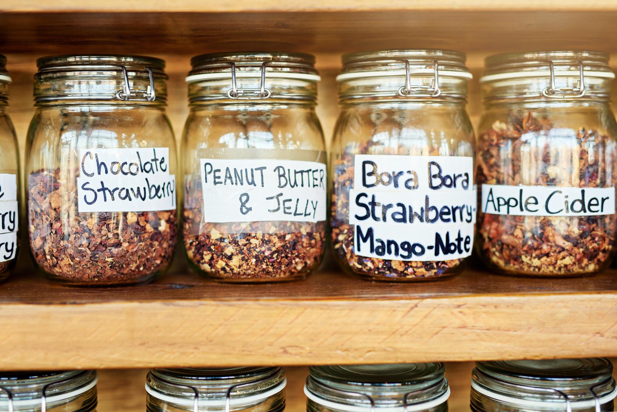 Styled pantry jars and labels
